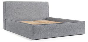 Šedá čalouněná dvoulůžková postel s úložným prostorem s roštem 160x200 cm Lounge L – Maison de Rêve