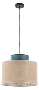 TK Lighting 3256 - Textilní lustr Duo 1xE27, Ø380, přírodní/zelená