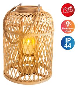 LED solární lucerna Korb, bambus, 38 cm, přírodní