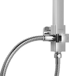 Sapho, Sprchový sloup k napojení na baterii, pevná a ruční sprcha, hranatý, chrom, 1202-29