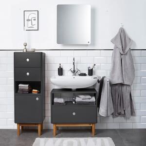 Černá lakovaná koupelnová zrcadlová skříňka Tom Tailor Color Bath 58 x 50 cm