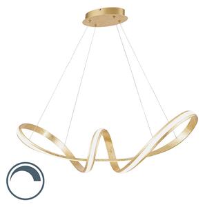 Designová závěsná lampa zlatá vč. LED 80 cm - Belinda