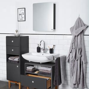 Černá lakovaná koupelnová zrcadlová skříňka Tom Tailor Color Bath 58 x 50 cm