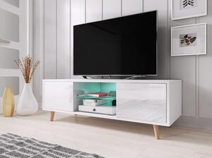 Televizní TV stolek Sweden I - bílá/bílý lesk