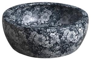 Sapho PRIORI keramické umyvadlo na desku, Ø 41 cm, modré květy