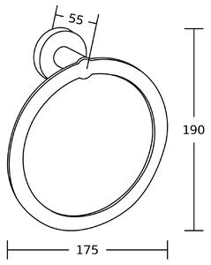 Mexen příslušenství, TIBER držák na ručníky Ring, černý, 7050532-70
