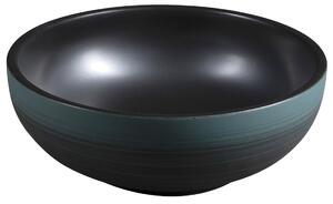 Sapho PRIORI keramické umyvadlo na desku, Ø 41cm, černá/zelená