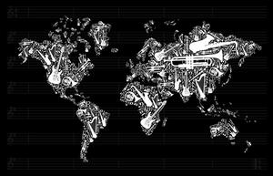 Obraz hudební mapa světa