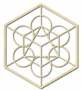Dřevěný geometrický obraz na zeď žně l SENTOP PR0336