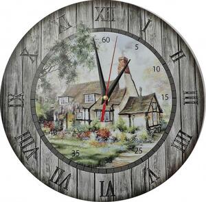Dřevěné nástěnné hodiny, vintage nástěnné hodiny I SENTOP HDFK003 fi 30 cm