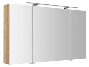 Sapho RIWA galerka s LED osvětlením, 3x dvířka, 121x70x17cm, dub alabama RIW120-0022