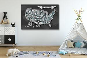 Obraz na korku moderní mapa USA