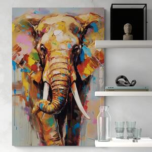 Obraz stylový slon s imitací malby
