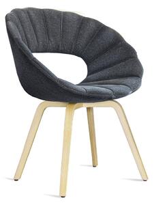 TONON - Čalouněná židle FLOWER, dřevěná podnož