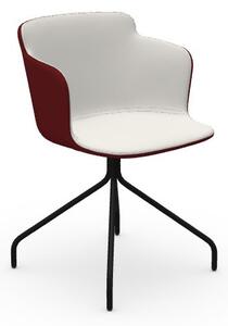 MIDJ - Plastová židle CALLA s čalouněným sedákem, centrální podnož