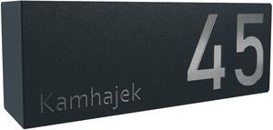 Domovní číslo tabulka lakovaná 16 Velikost: 10 x 24 x 7(ohyb) cm (M), Odstín: RAL 7016 - Antracit