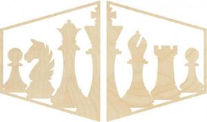 Elegantní obraz na stěnu šachové figurky - MIVAL | SENTOP PR0417 plywood