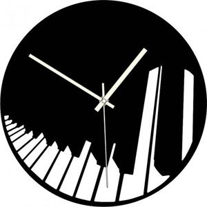 Dřevěné hodiny piano symphony černé | SENTOP PR0415 plywood