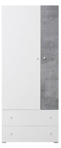 Šatní skříň SIGMA SI3 80/190/50 Barva: bily-lux-dub-beton