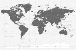 Obraz na korku politická mapa světa v černobílém provedení
