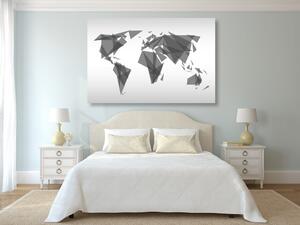 Obraz geometrická mapa světa v černobílém provedení