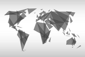 Obraz geometrická mapa světa v černobílém provedení