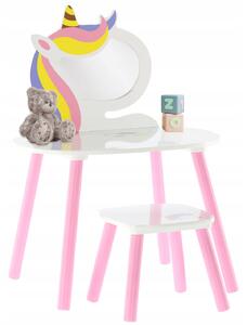 Dětská kosmetická toaletka LILY s taburetkou - bílá barva