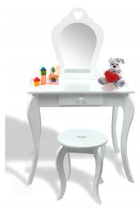 Dětská kosmetická toaletka WILLY s taburetkou - bílá barva