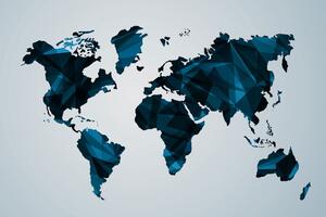 Obraz na korku mapa světa v designu vektorové grafiky