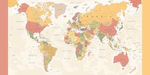 Obraz na korku podrobná mapa světa