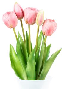 Umělý svazek Tulipánů růžová, 39 cm