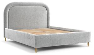 Světle šedá čalouněná dvoulůžková postel s úložným prostorem s roštem 140x200 cm Mija – Maison de Rêve