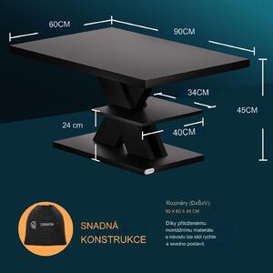 FurniGO Konferenční stolek Detroit 90x60x45cm - černý