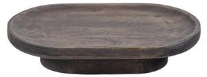 Hoorns Tmavě hnědý mangový oválný podnos Ithamar 33 x 20 cm