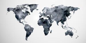 Obraz na korku polygonální mapa světa v černobílém provedení