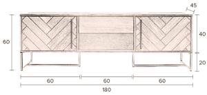 Dubová komoda DUTCHBONE Class II. 180 x 45 cm