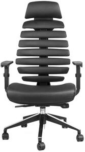 MERCURY židle FISH BONES PDH černý plast, černá koženka PU580165