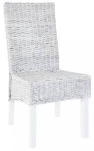 Jídelní židle 6 ks ratan / mangovník Dekorhome Hnědá