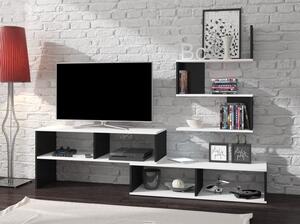 Televizní stolek Sydney bílá/černý lesk
