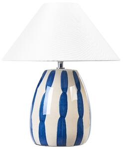 Keramická stolní lampa světle béžová/ modrá LUCHETTI