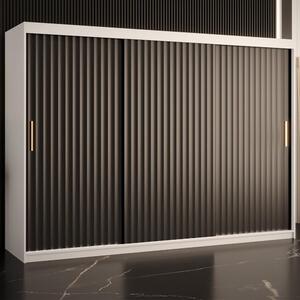 Šatní skříň Riflo Wave 1 | 250 cm | bílá/černá