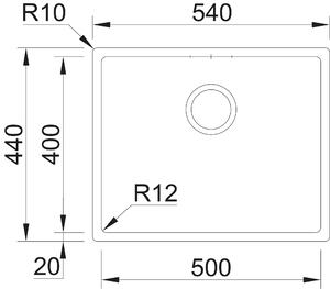 Nerezový dřez Sinks BOX 540 RO nerez kartáčovaný