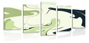 5-dílný obraz abstraktní vzor materiálů zelený