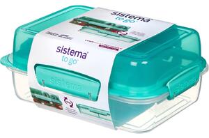 Sistema Dělený svačinový box To Go LunchStack Rectangle 1,8 l, zelená