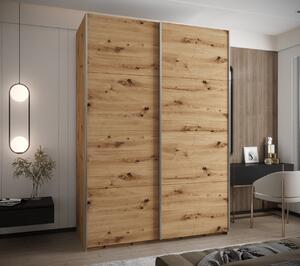 Dvoudveřová skříň SAMARA 1 - 180 cm, dub artisan / stříbrná