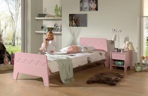 Růžový lakovaný noční stolek Vipack Wynnie 40 x 40 cm