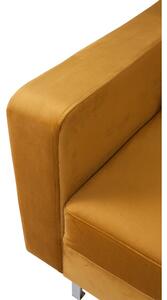 Rohová sedačka ORLIN - žlutá / kovové nohy