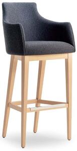 ACCENTO - Barová židle ALBERT ONE SG SC ARM - dřevěná podnož, s područkami