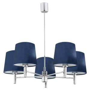 Argon 2074 - Lustr na tyči BOLZANO 5xE27/15W/230V modrá AR2074