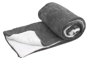 Luxusní tmavě šedá beránková deka z mikroplyše, 150x200 cm